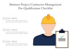 Business project contractor management pre qualification checklist