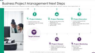 Business Project Management Next Steps