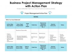 Business project management strategy with action plan