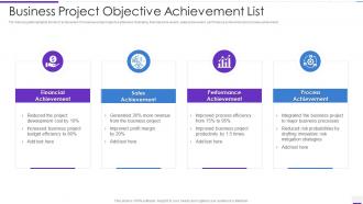 Business Project Objective Achievement List