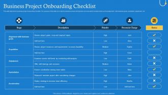 Business Project Onboarding Checklist