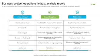 Business Project Operations Impact Analysis Report