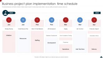 Business Project Plan Implementation Time Schedule