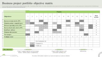 Business Project Portfolio Objective Matrix