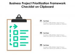 Business project prioritization framework checklist on clipboard