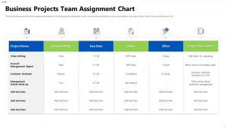 Business projects team assignment chart