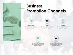 Business promotion channels social communication ppt powerpoint presentation slides guide