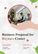 Business Proposal For Daycare Center Report Sample Example Document