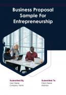 Business Proposal Sample For Entrepreneurship Document Report Doc Pdf Ppt