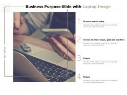 Business purpose slide with laptop image