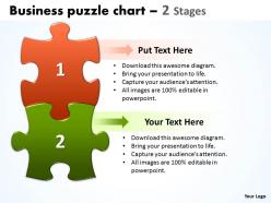 Business puzzle chart 2 stages powerpoint templates 0812