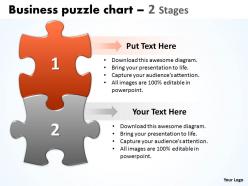 Business puzzle chart 2 stages powerpoint templates 0812