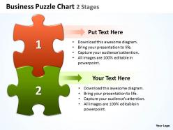 Business puzzle chart 2 stages powerpoint templates ppt presentation slides 0812