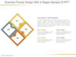 Business puzzle design with 4 stages sample of ppt