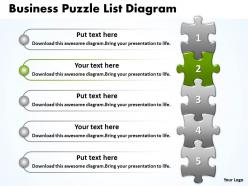 Business puzzle list diagarm powerpoint templates 0812
