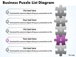 Business puzzle list diagarm powerpoint templates 0812