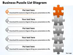 Business puzzle list diagarm free powerpoint templates download