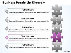 Business Puzzle List Diagarm Free PowerPoint Templates Download