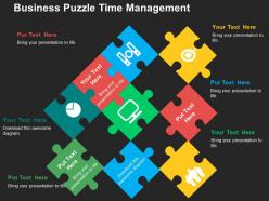 Business puzzle time management flat powerpoint design