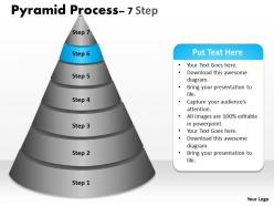 Business pyramid for process with 7 steps