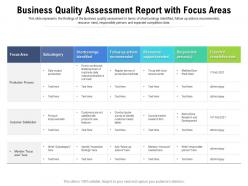 Business quality assessment report with focus areas