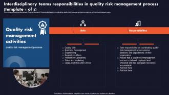 Business Quality Assurance Interdisciplinary Teams Responsibilities In Quality Risk Management Process