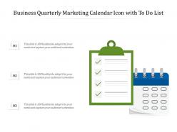 Business quarterly marketing calendar icon with to do list