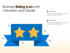 Business rating icon with valuation and grade