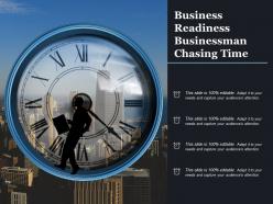 Business readiness businessman chasing time