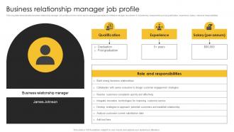 Business Relationship Manager Job Profile Strategic Plan For Corporate Relationship Management