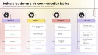 Business Reputation Crisis Communication Tactics
