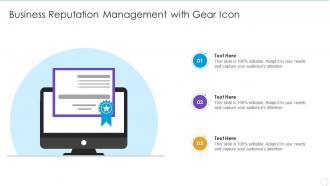 Business reputation management with gear icon