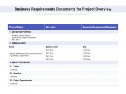 Business requirements documents for project overview