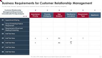 Business Requirements For Customer Relationship Management How To Improve Customer Service Toolkit