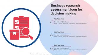 Business Research Assessment Icon For Decision Making
