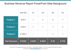 Business revenue report powerpoint slide background