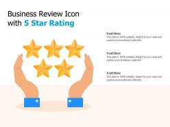 Business review icon with 5 star rating