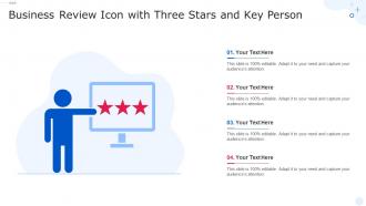 Business Review Icon With Three Stars And Key Person