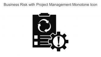Business Risk With Project Management Monotone Icon In Powerpoint Pptx Png And Editable Eps Format
