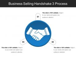 Business Selling Handshake 3 Process PowerPoint Slide Themes