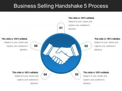Business selling handshake 5 process ppt background images