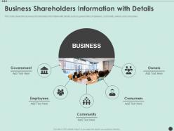 Business shareholders information with details shareholder capitalism for long ppt template