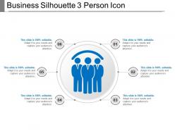 Business silhouette 3 person icon powerpoint show