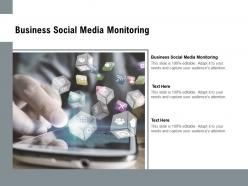 Business social media monitoring ppt powerpoint presentation outline format cpb