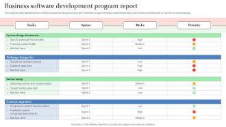 Business Software Development Program Report