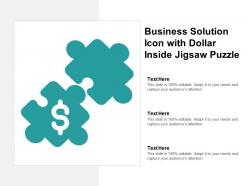 Business solution icon with dollar inside jigsaw puzzle