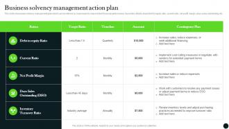 Business Solvency Management Action Plan Long Term Investment Strategy Guide MKT SS V