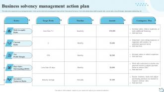 Business Solvency Management Action Plan Strategic Financial Planning Strategy SS V