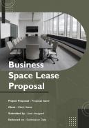 Business Space Lease Proposal Report Sample Example Document