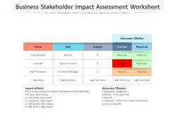 Business stakeholder impact assessment worksheet